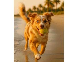 Puppy For Adoption In Charleston Photo Skarl, a 10-month-old australian shepherd chihuahua mix puppy, trotting on the beach with his tongue out in charleston sc