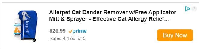 Allerpet cat dander remover spray mitt sprayer